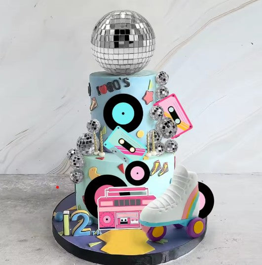 Roll and vinyl Cake Topper