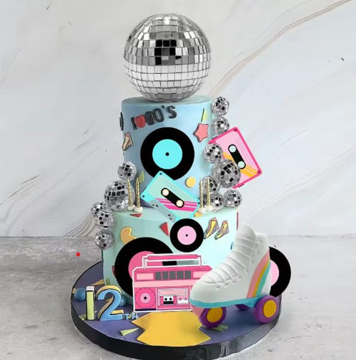 Roll and vinyl Cake Topper